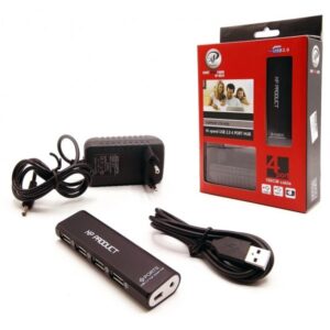 هاب 4 پورت HUB USB XP H824 4PORT با آداپتور