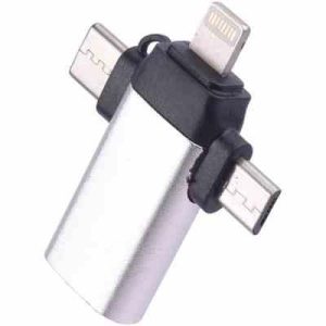 تبدیل JH 0519 OTG USB To MicroUSB / Lightning / Type C