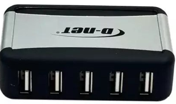 هاب 7 پورت USB2 برند D-NET با آداپتور مدل 9019