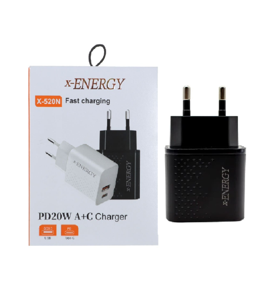 شارژر موبایل X-ENERGY - X520N 20W دو پورت