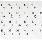 لیبل حروف کیبورد مشکی سفید شیشه ای(وارداتی)